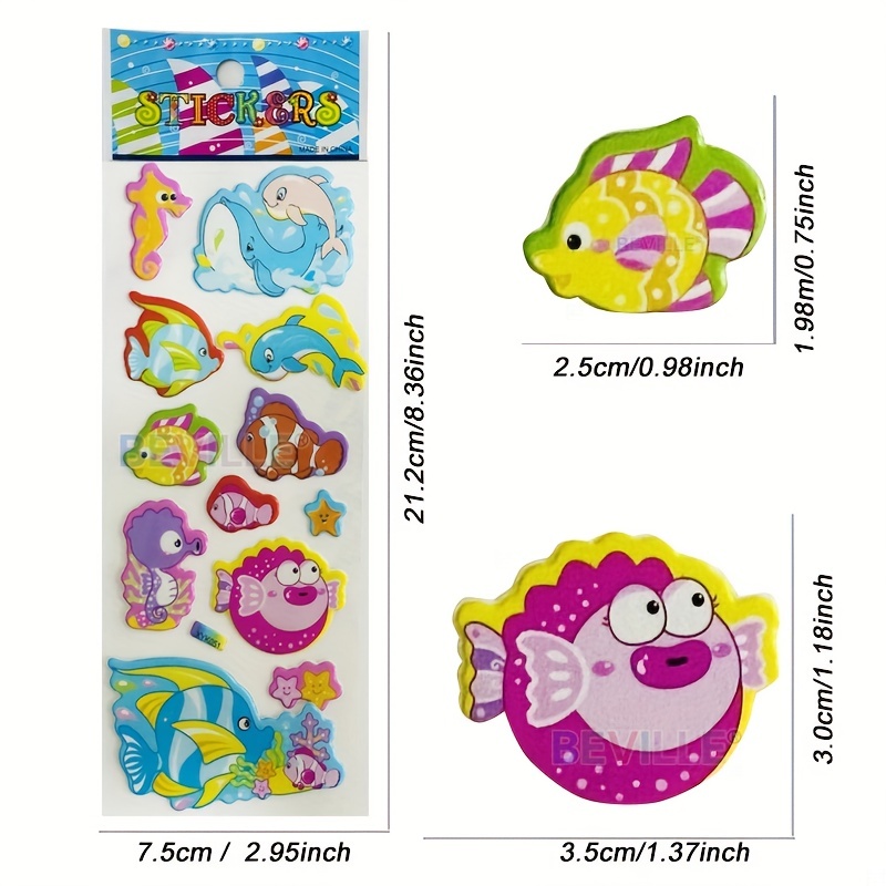 20 Sheets 3d Stickers For Kids Toddlers Vivid Puffy Kids Stickers Coloured  3d Stickers For Boys Girls Teachers As Reward Gift, Kids Stickers