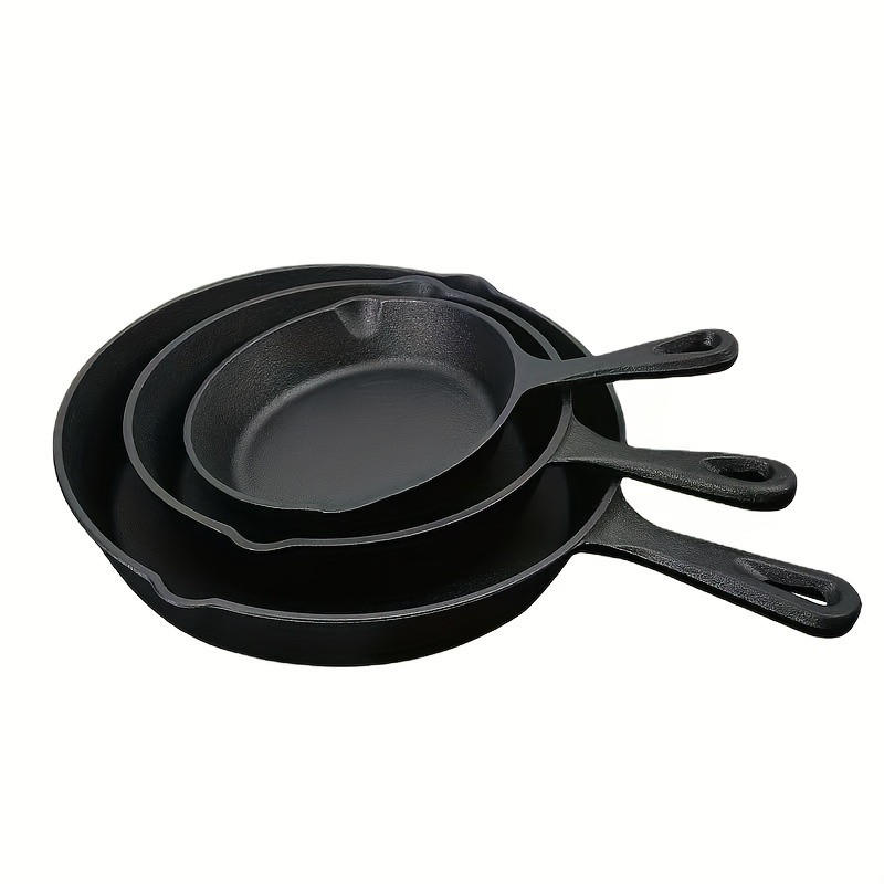 6 Inch Cast Iron Skillet, Frying Pan with Drip-Spouts, Pre