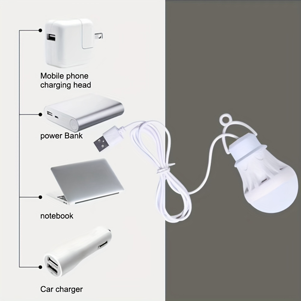usb portable led bulb light hanging bulb easy to carry can be used for camping outdoor yard garden tent details 0