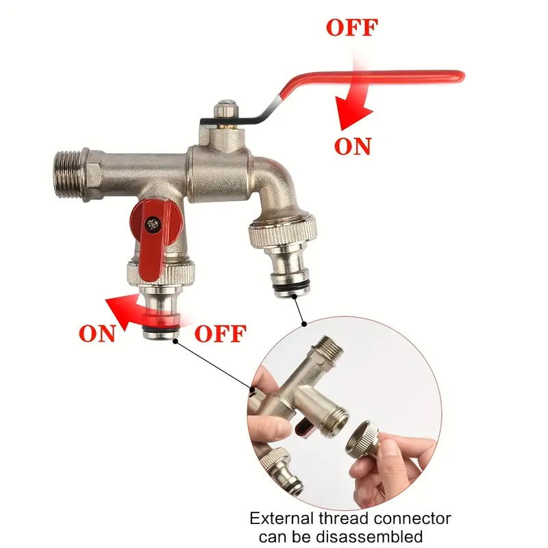 Adaptateur de robinet d'eau double réservoir 1/2connecteur fileté