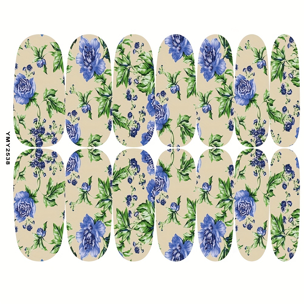 Flower & Butterfly Nail Polish Stickers - Full Wrap Nail Decals