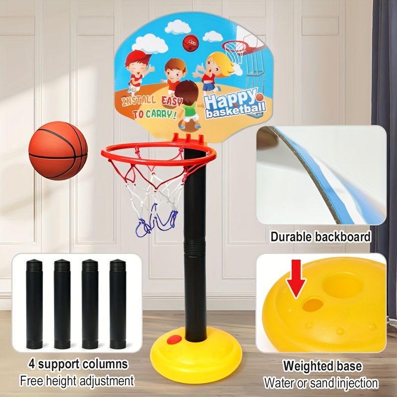 LIFERUN Enfants Panier et Support de Basket, Panier de Basket-Ball Portable  160-210cm pour Enfants, Panier de Basket avec Roues, Panier de Basket-Ball  réglable pour intérieur extérieur