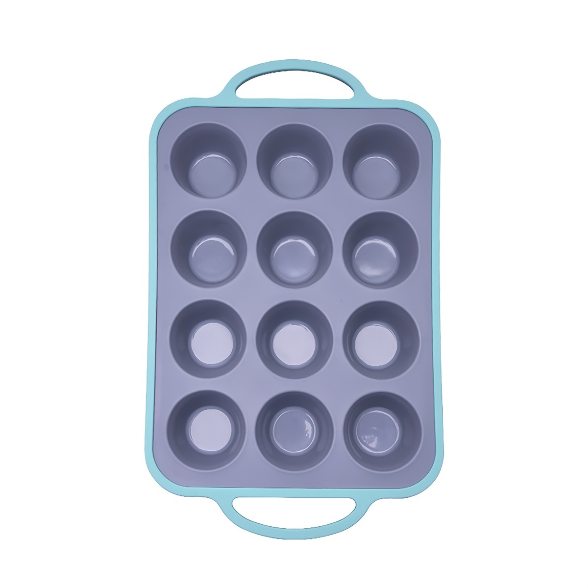 Eoonfirst 12 Cups Silicone Muffin Pan - Nonstick Bpa Free Cupcake