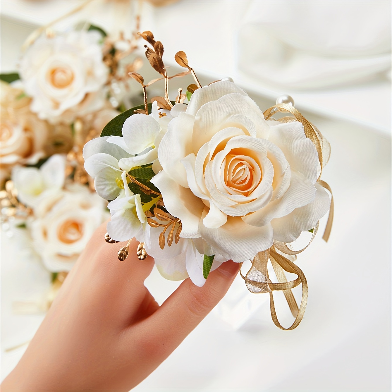 Wedding Bride Rose Wrist Corsage, Red Bridesmaids Wrist Flower Flowergirl  Hand Floral Decor, Bridal Prom Party Accessories For Women And Girls - Temu