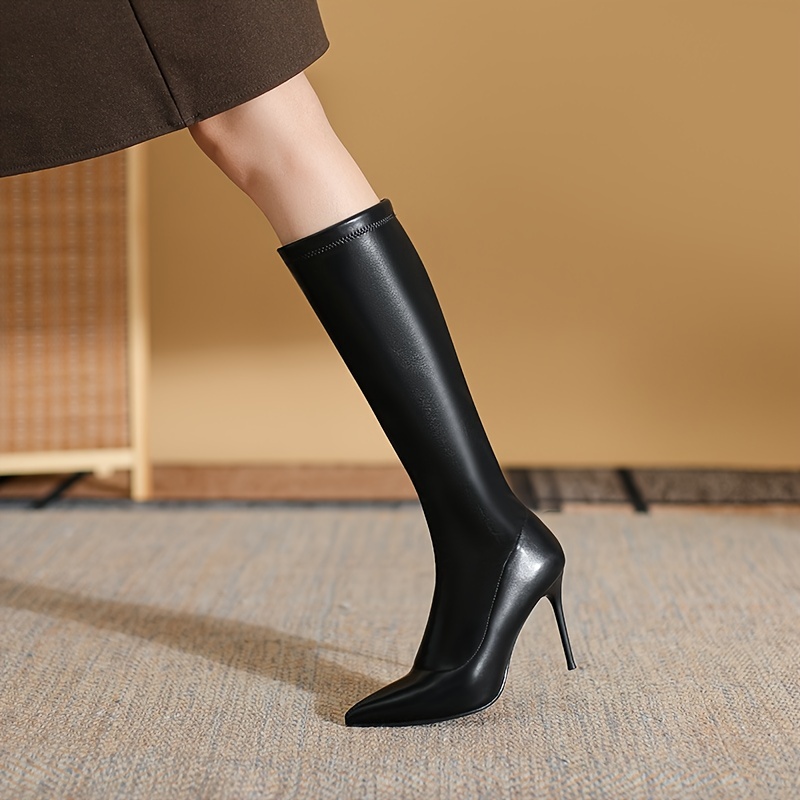Knee High Stiletto High Heel Booties Women's Shoes