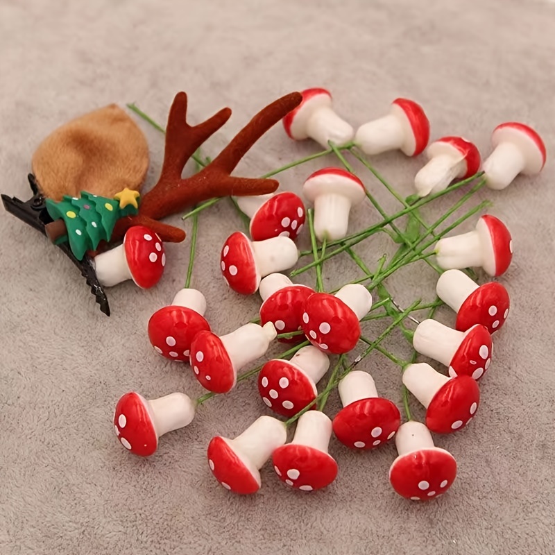 60Pcs Miniature Mushroom Fake Foam Mushrooms Micro Landscape