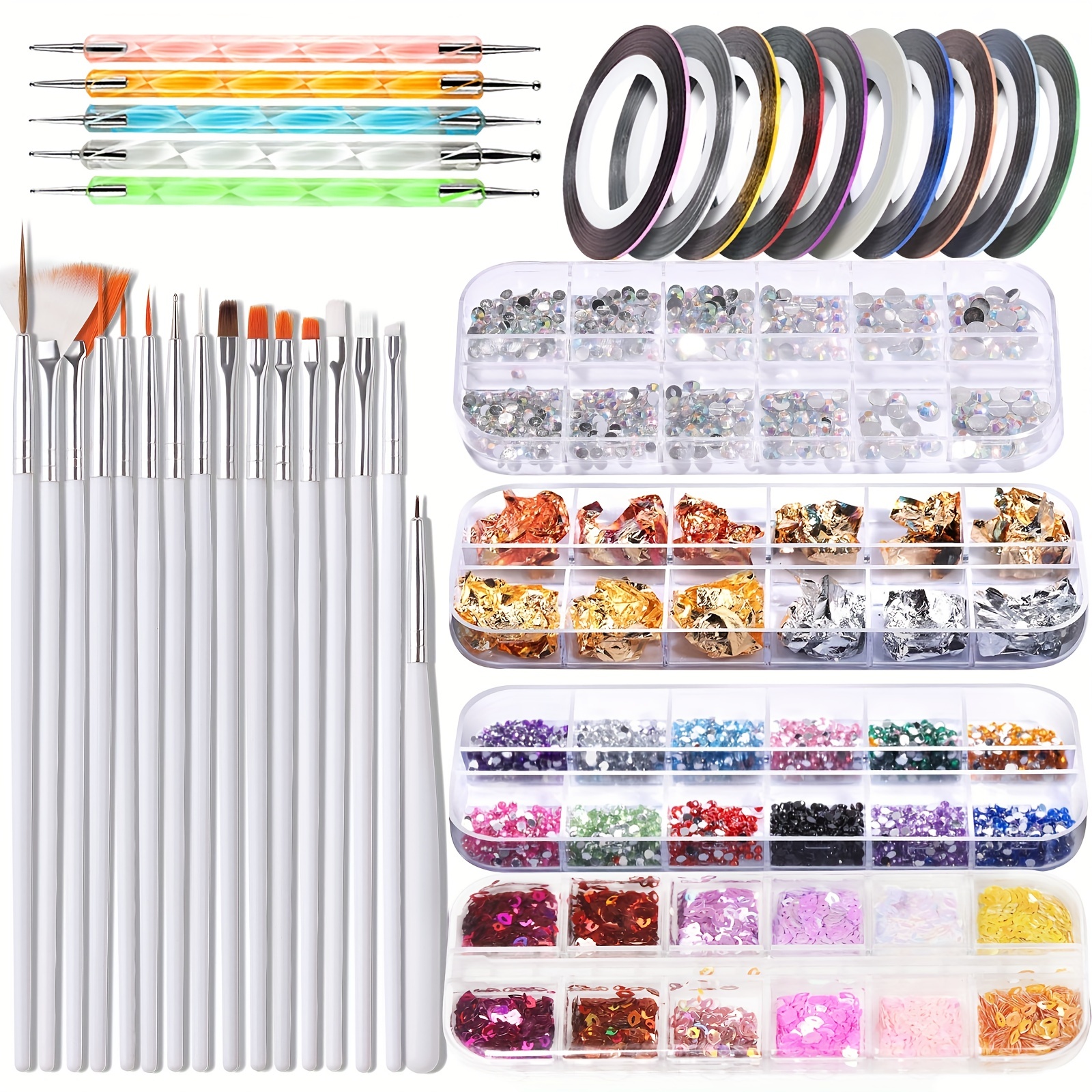 Nail Art Brush, 3D Nail Art Decorations Kit with Nail Pen Designer