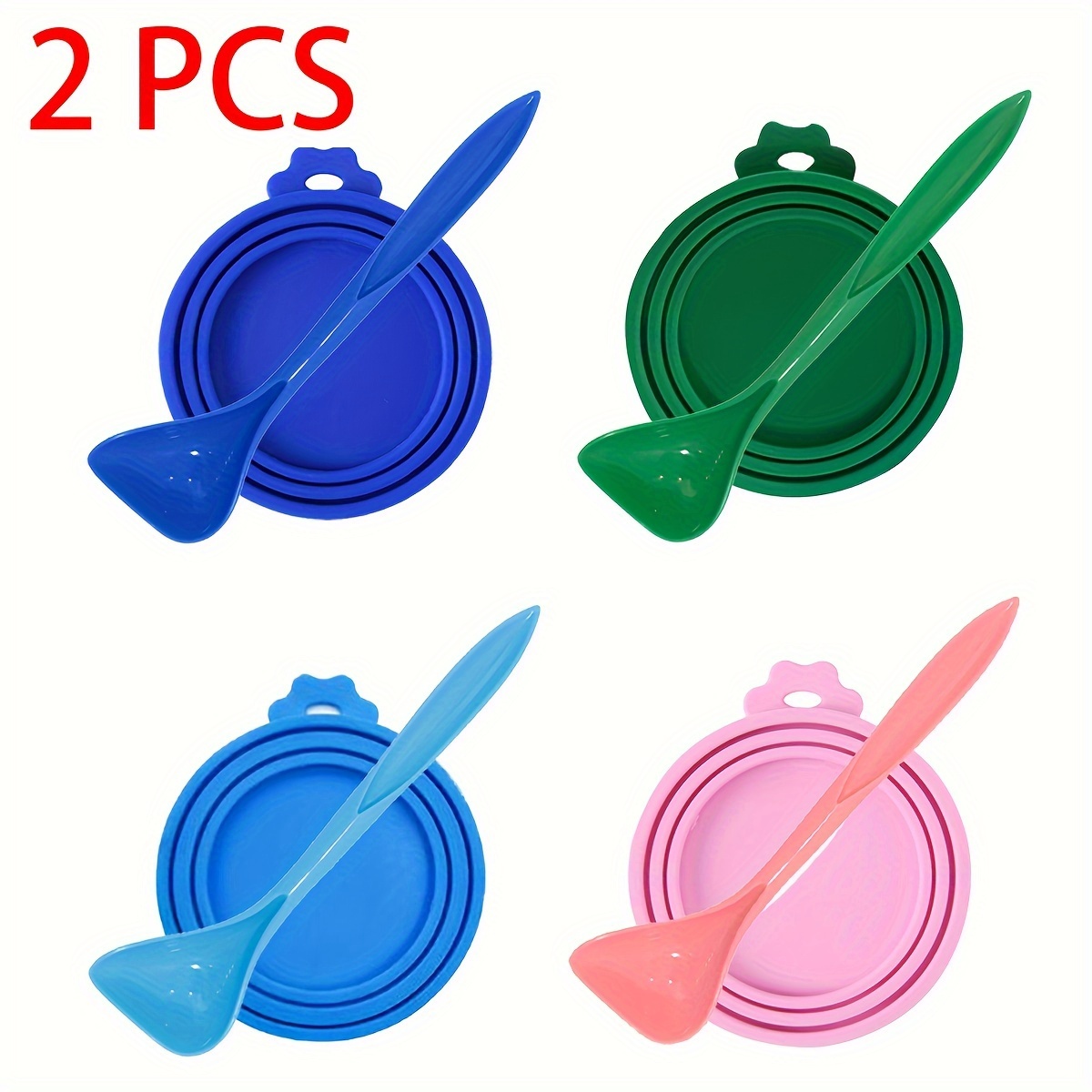 

2pcs/set Pet Feeding Supplies 1pc Silicone Dog Food Can Lids With 1pc Food Spoon, Washable Dog Food Storage Cover With Spoon For Dog Feeding Supplies