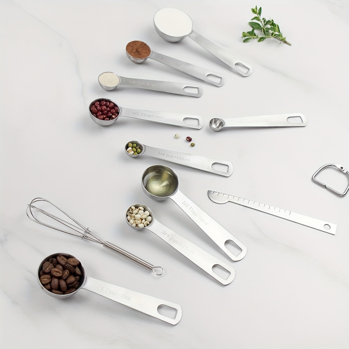 Stainless Steel Measuring Spoons for Cooking, 6-Piece Set