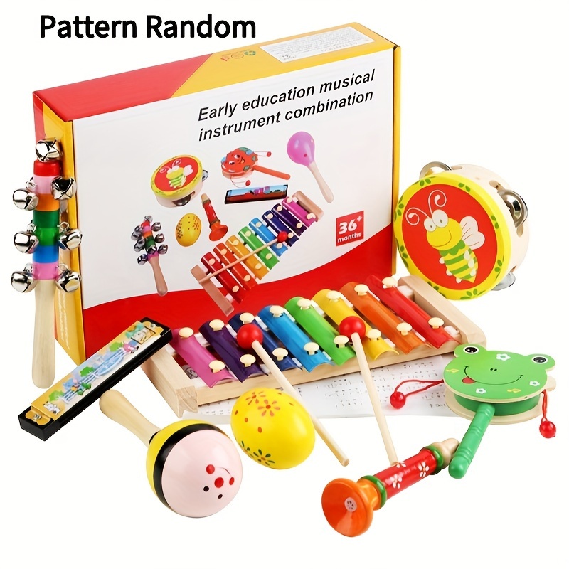 Instruments de Musique pour Enfants Kit Jouets de Percussion, Cadeau  Anniversaire/Fête/Éducation Musicale, 23 PCS
