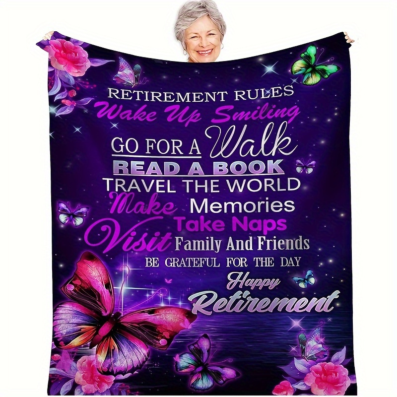 

1pc Retirement Gifts Blanket For Women, Fun Retirement Gifts, Fantasy Butterfly Print Retirement Blankets, Farewell Gifts For Ladies At Work Cool Retirement Gifts