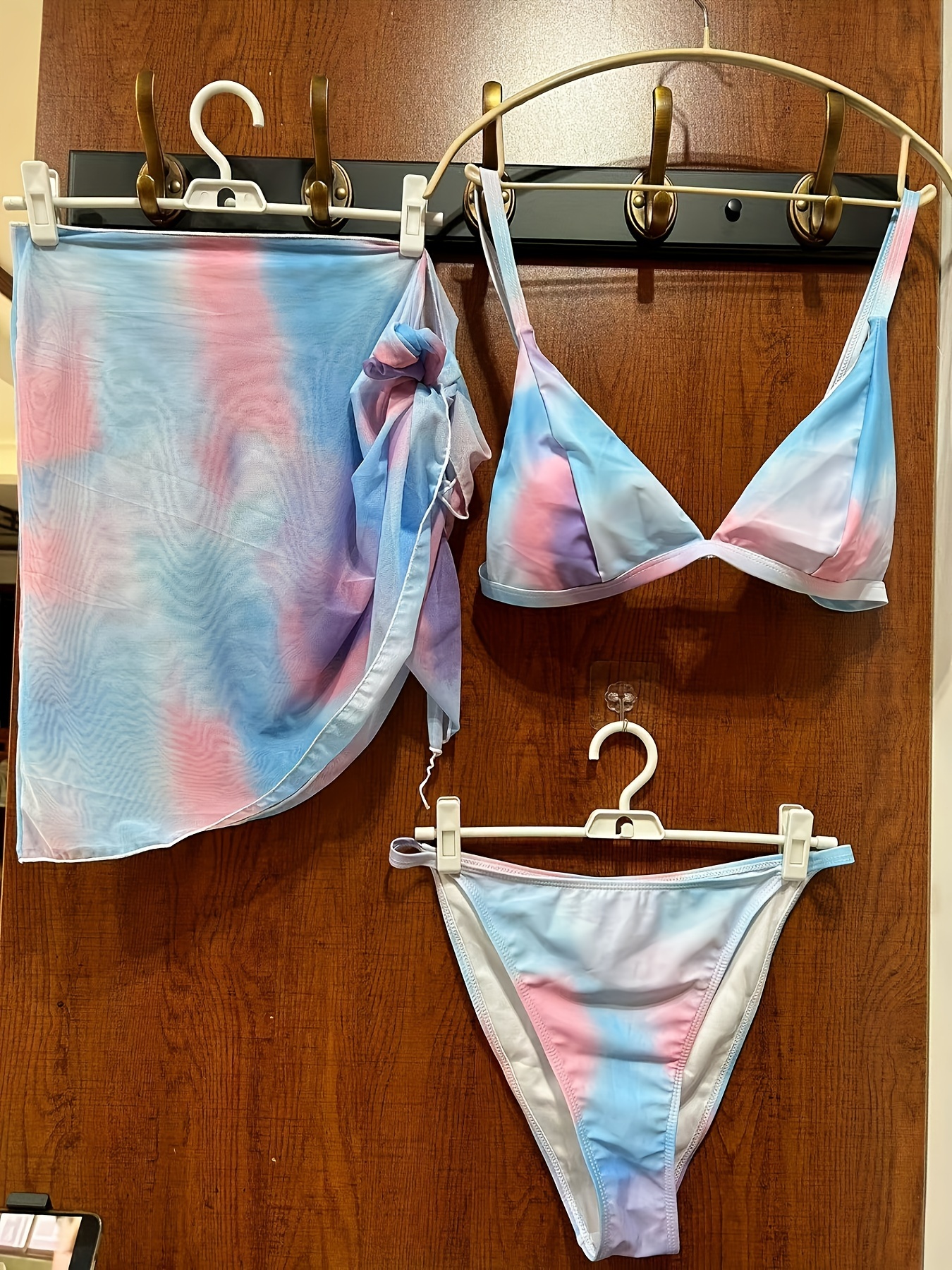 Plus Size Sexy Bikini Set Women's Plus Tie Dye Triangle Bra - Temu Canada