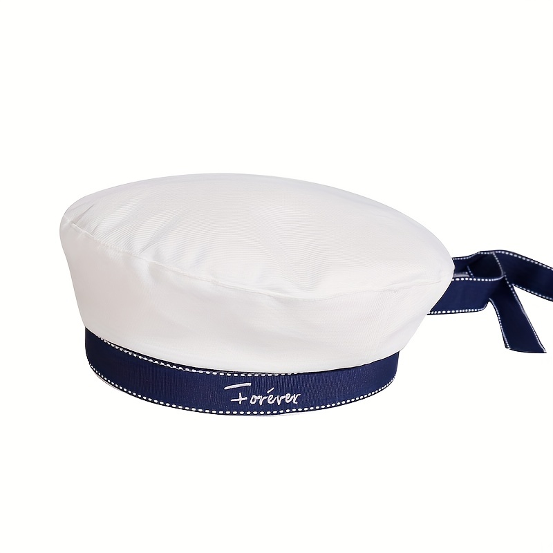 Classic Navy Sailor Hat Berets Ribbon Solid Color Trendy - Temu