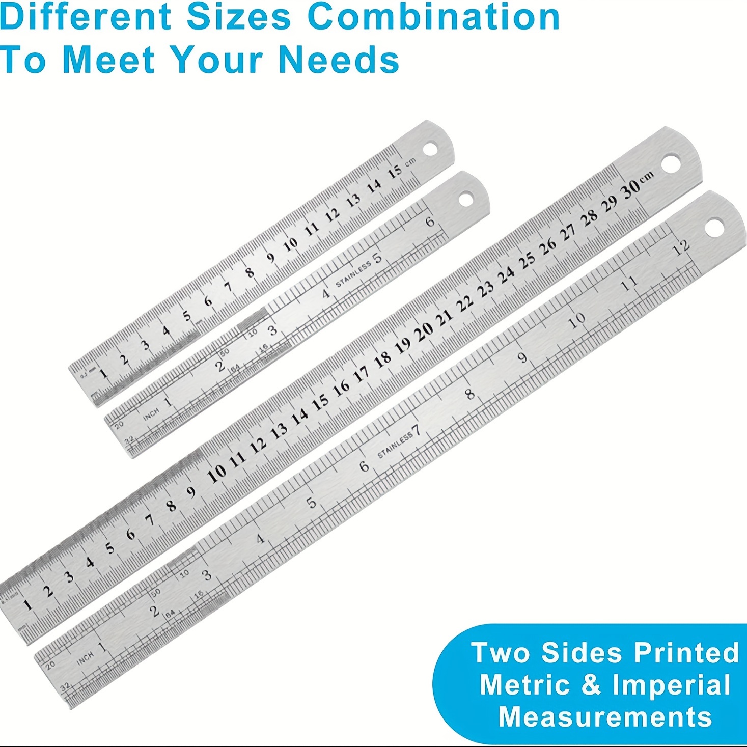 Rulers Inch and metric rulers. Measuring tool. Centimeters and
