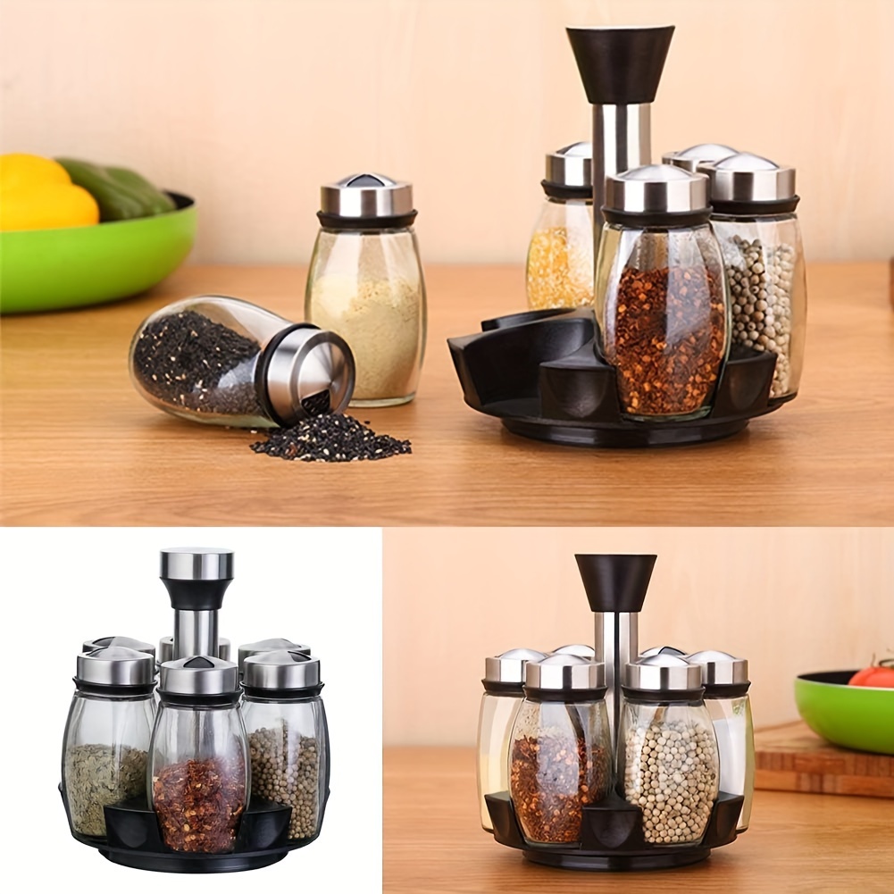 Spices And Seasonings Sets Revolving Countertop Spice Jar - Temu