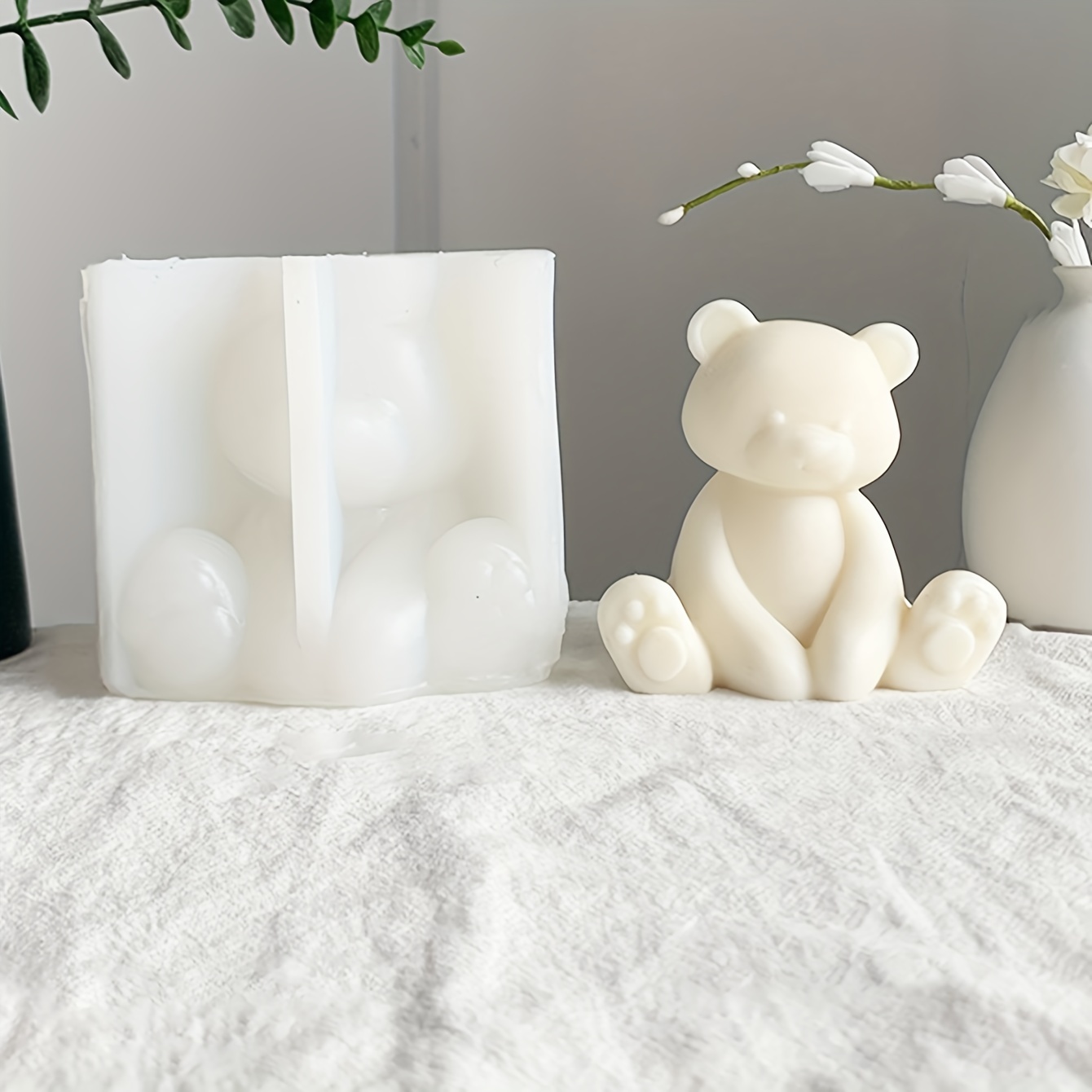 1pc Sitting Bear Candle Mold/Silicone Mold For 3d Teddy Bear