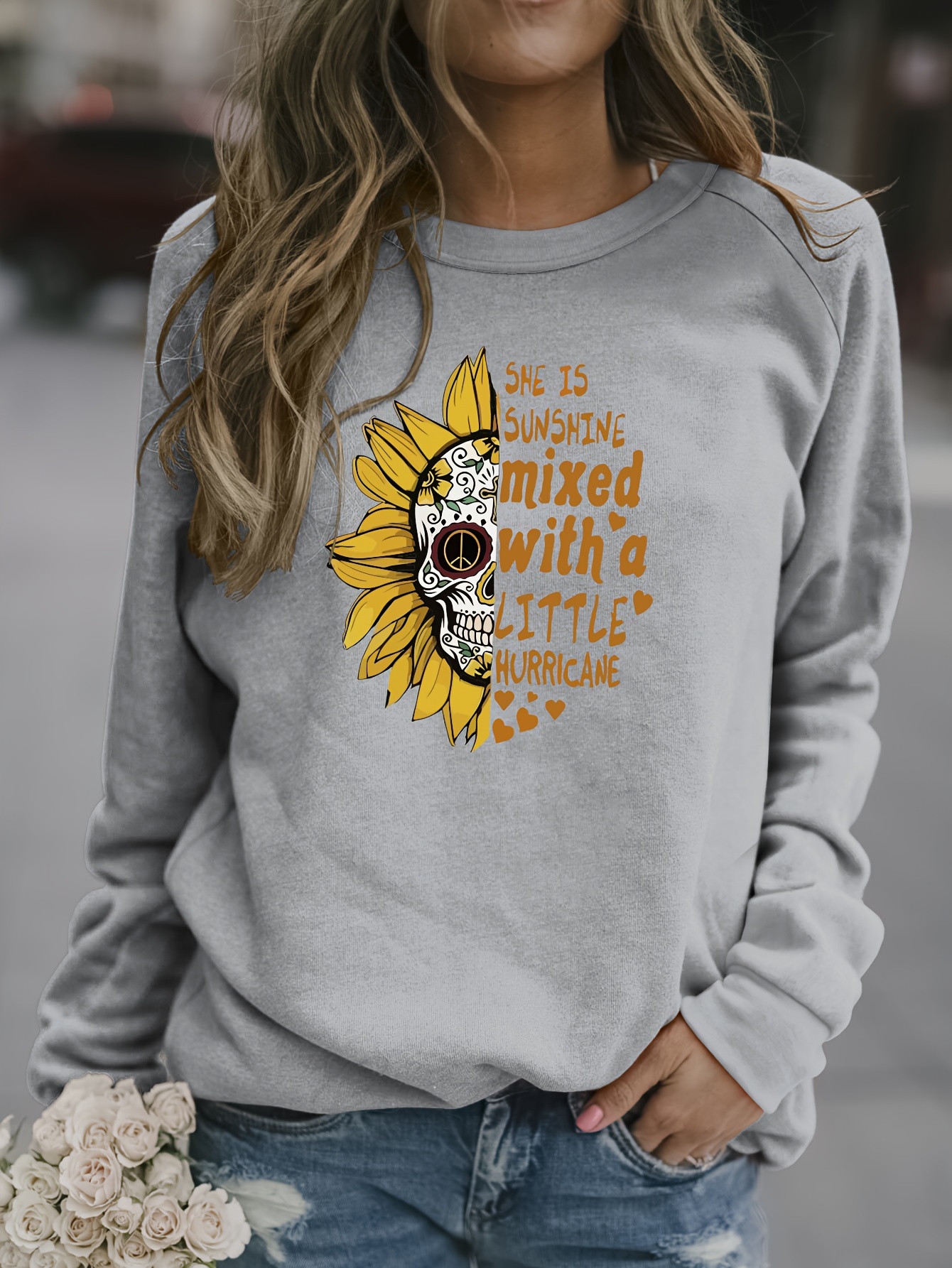 Slogan best sale print sweatshirt