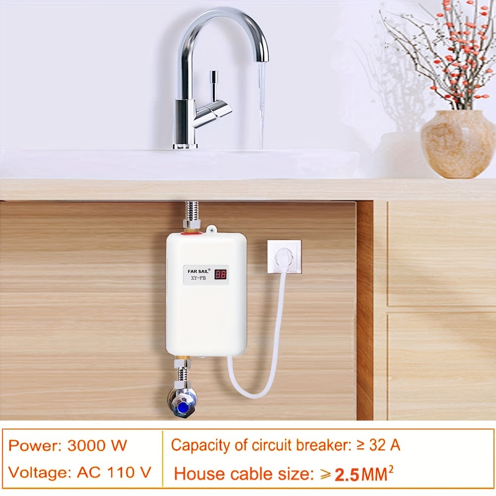 ShenMo Mini chauffe-eau électrique sans réservoir – Petit chauffe-eau  instantané 110 V, chauffe-eau sous évier à brancher sur demande avec  affichage