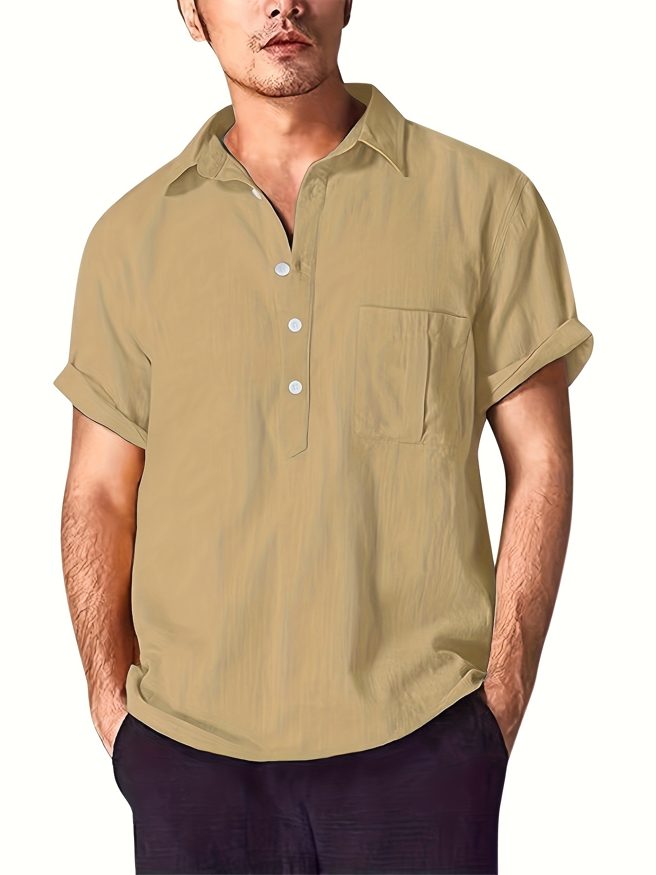 Men's Tee Shirt Short Sleeve Tee Tops Summer Casual Golf Sports T Shirt  Blouse H