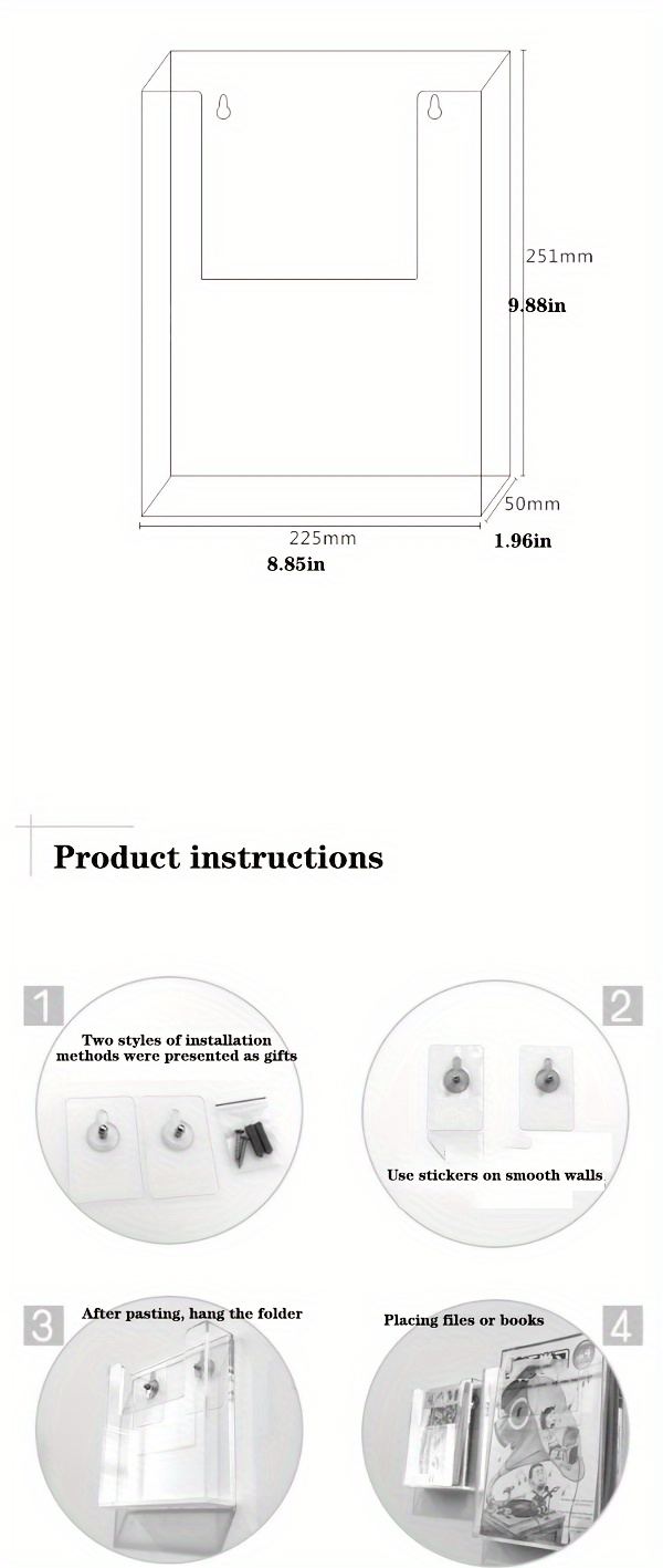 Porte document et brochure A6 mural - porte brochure mural : P&P