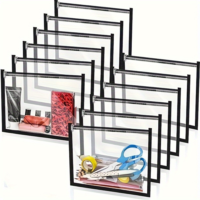 Clear Zipper Pouches Pvc Zipper Storage Bags Folder Storage - Temu