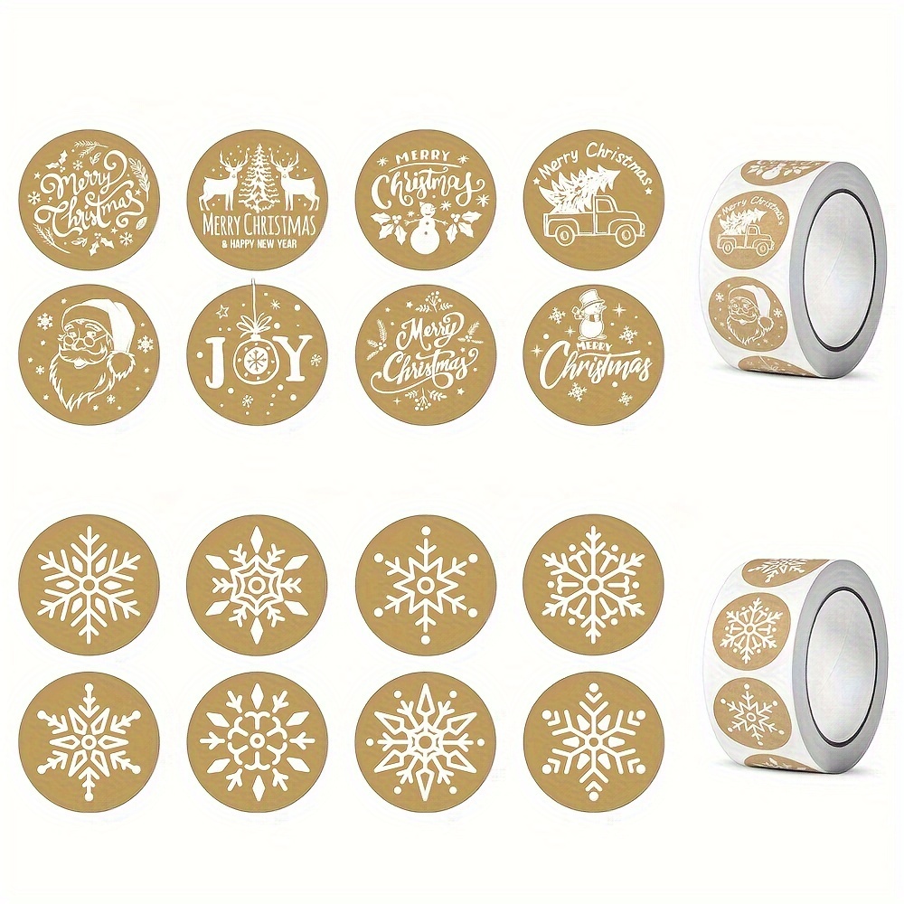 Christmas Snowflake Stickers Roll 500 PCS - Winter Wonderland/Xmas/Holiday  Party Favors Supplies Decorations - Cards Envelope Seals Decals