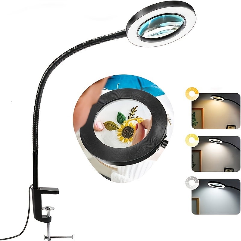 Tabletop Magnifying Light with 12 Flexible Neck, 4X and 8X