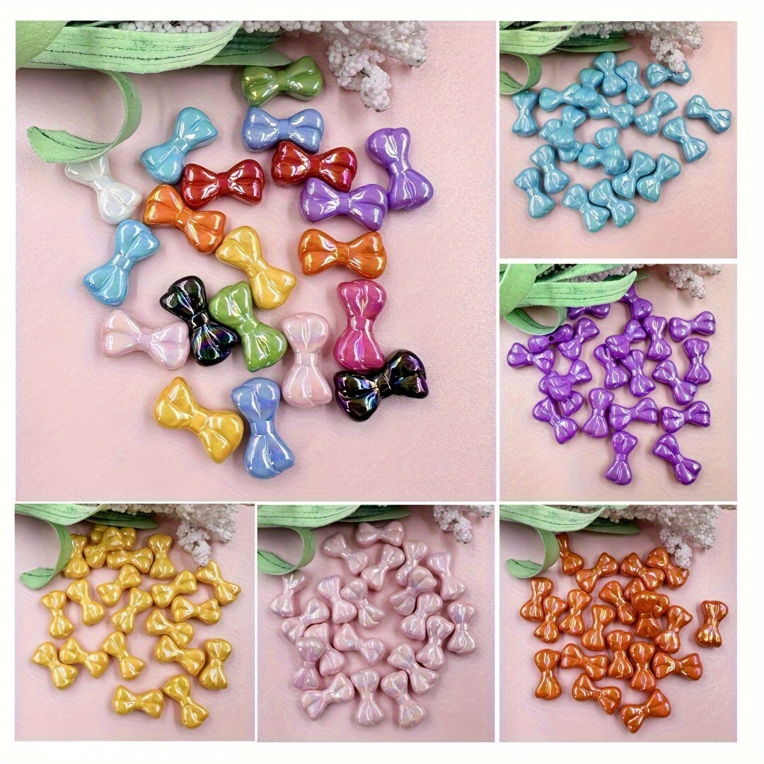 Colorful Large Bow Acrylic Beads For Jewelry Making Diy - Temu