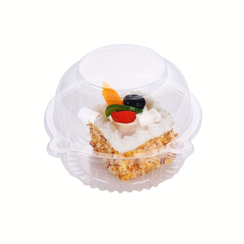 100Pcs Cupcake Boxes, Plastic Container With Lid, Dessert Containers With  Lids, Individual Cupcake Containers For Cupcakes & Muffin Storage Container
