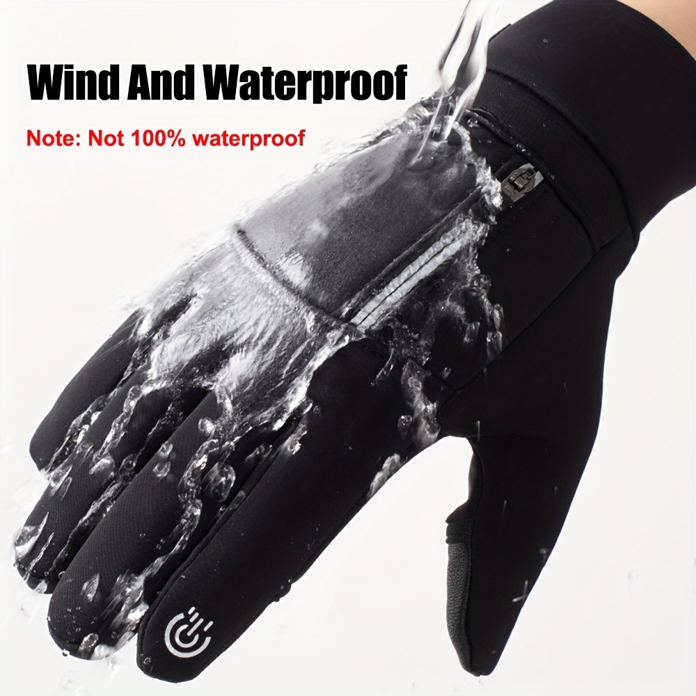 1 paire de gants pour femme, imperméable, coupe-vent, duveteux, gants  d'extérieur pour le ski