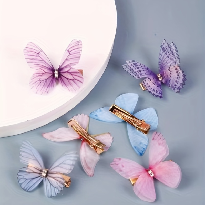 Set of 3 Butterfly Hair Clips Hair Accessories for Women -   Butterfly  hair accessories, Butterfly hair clip, Butterfly hair