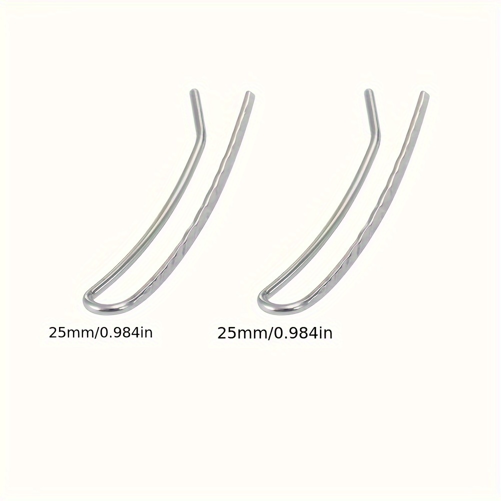 Image of 2pcs U Hairpin Shaped Clip Earrings Stainless Steel Ear Cuff Piercing Color Charm For Men&women Earring Tragus Jewelry