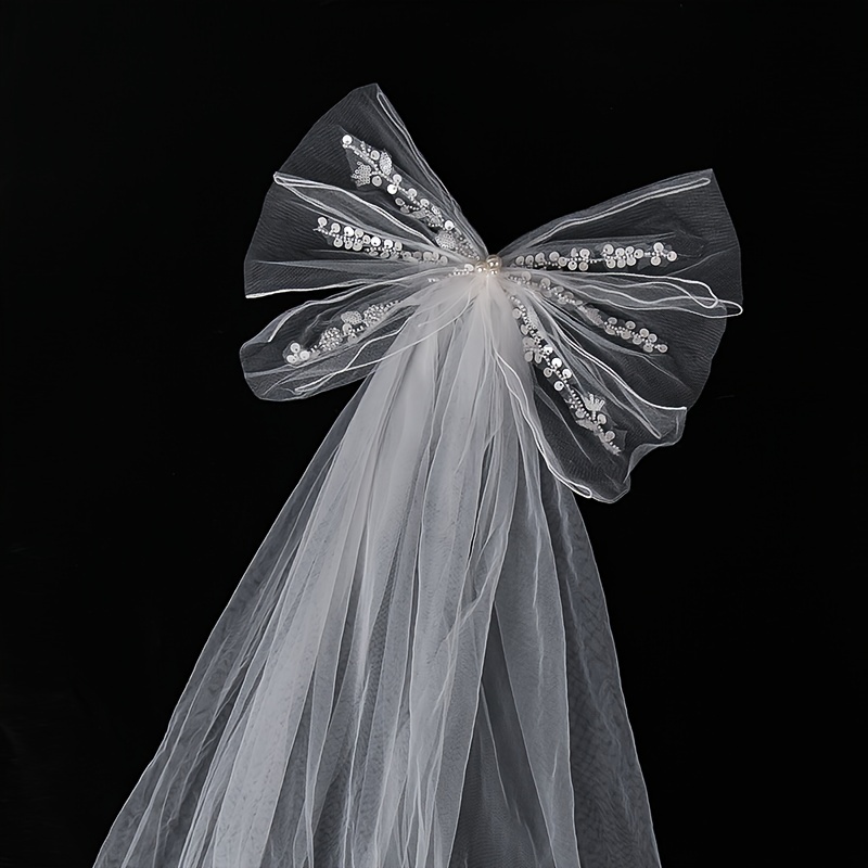 southwit Bridal Hair Bow Clip Veil Bachelorette Party Decorations