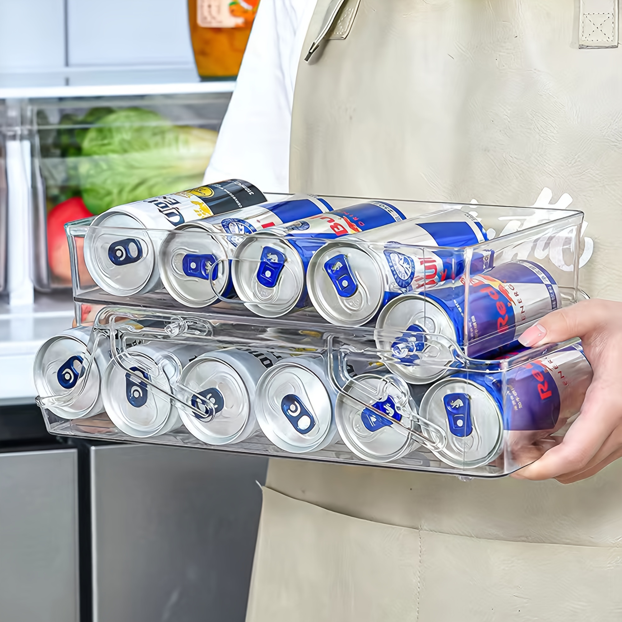 Organizador de refrigerador, contenedores de latas de Soda