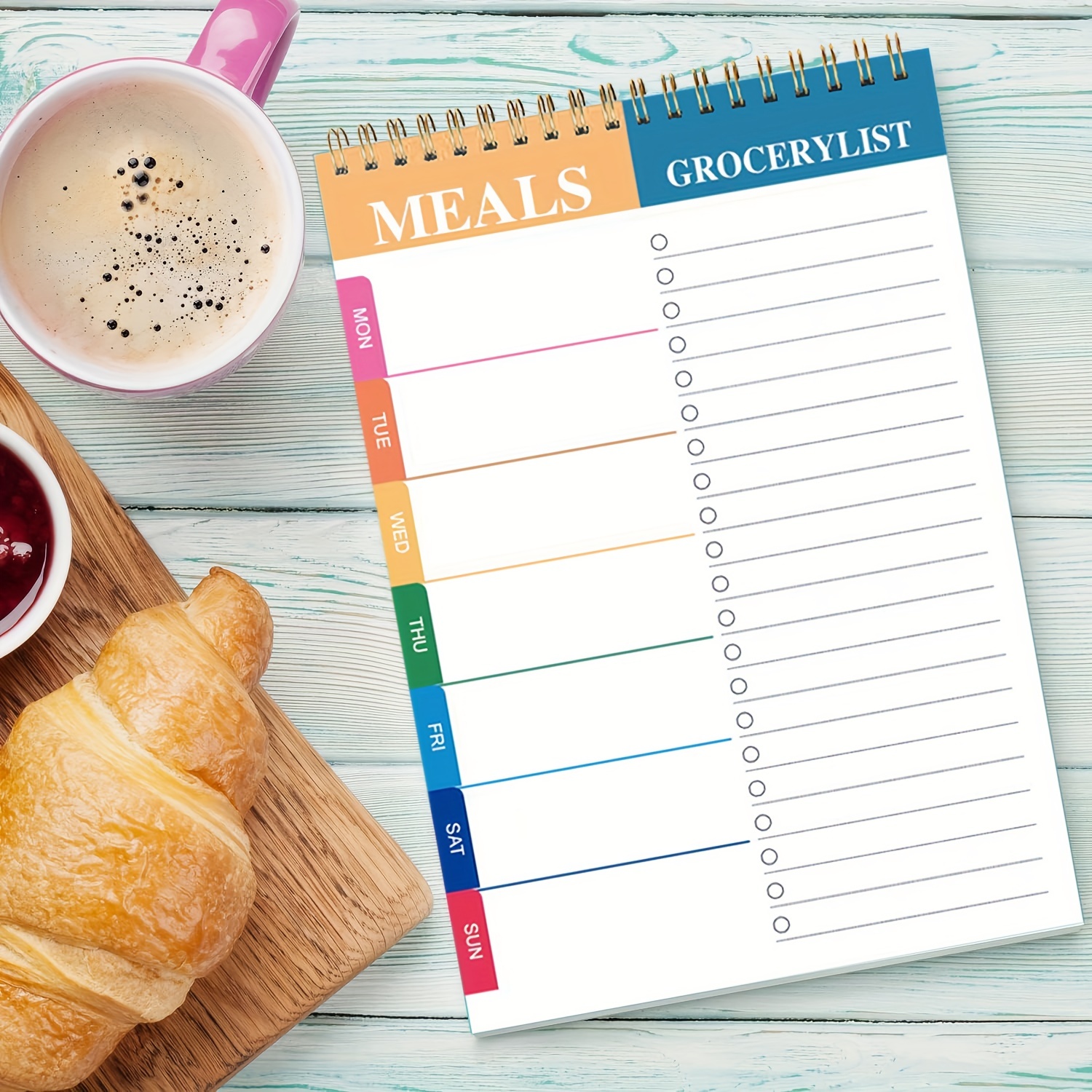 

Meal Planner Pad 5.6x8.5 Inch 90 Pages Weekly Meal Planner Notepad For Organized Weekly & Daily Planning | Tear-off Grocery Checklist For Convenient Shopping