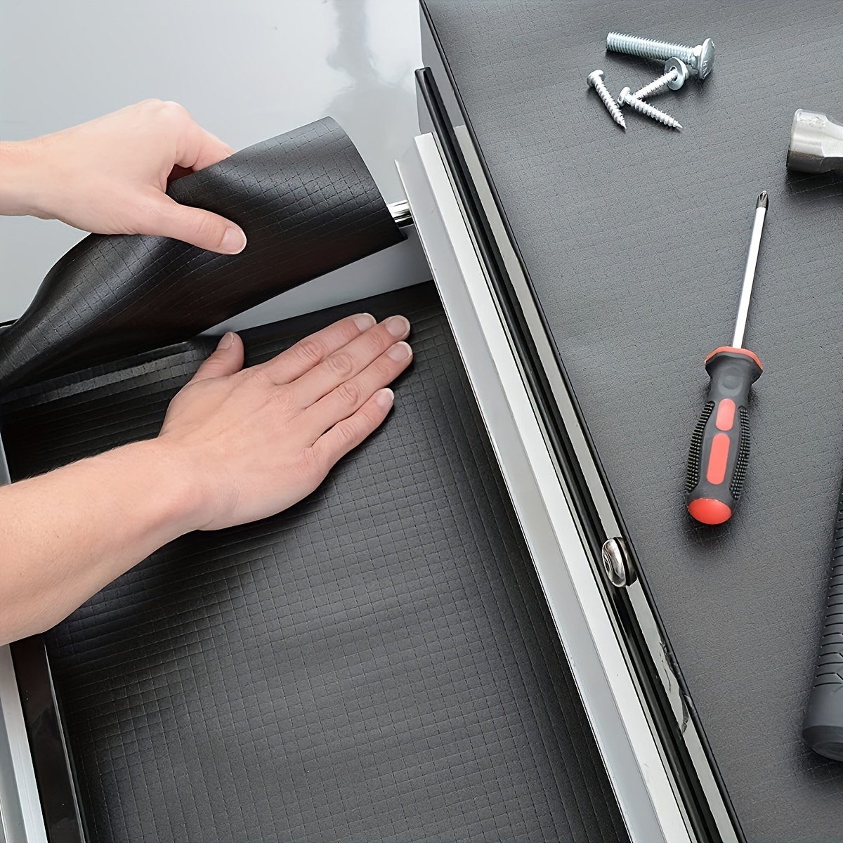 Non-Slip Shelf Liner,Tool Box Liner and Drawer Liner Is Perfect -Adjustable  Grip Liners for Drawers, Shelves, Cabinets, Storage, Kitchen and Desks