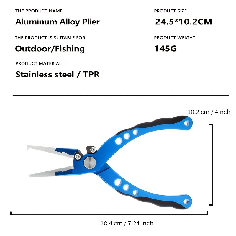 1pc Stainless Steel Fishing Pliers - Perfect for Fish Hook Removal & More!