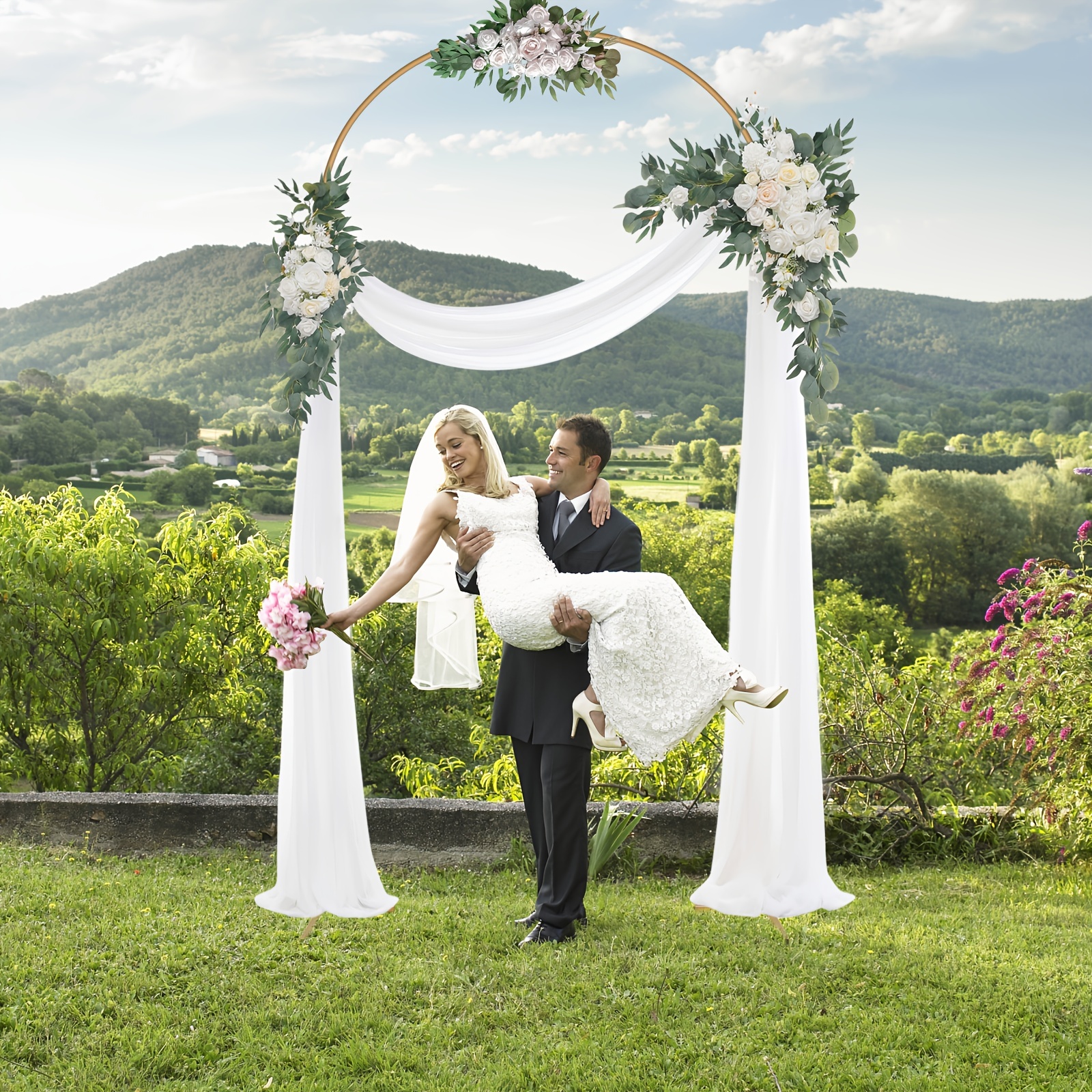 Arco de globos de forma cuadrada para decoración de boda