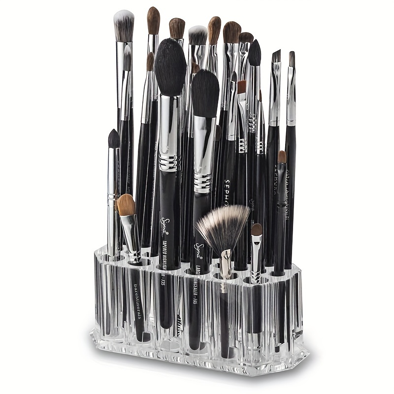 Makeup Brush Holder Storage, Paintbrushes, Eyeliners/Lip Liners, Color:  White