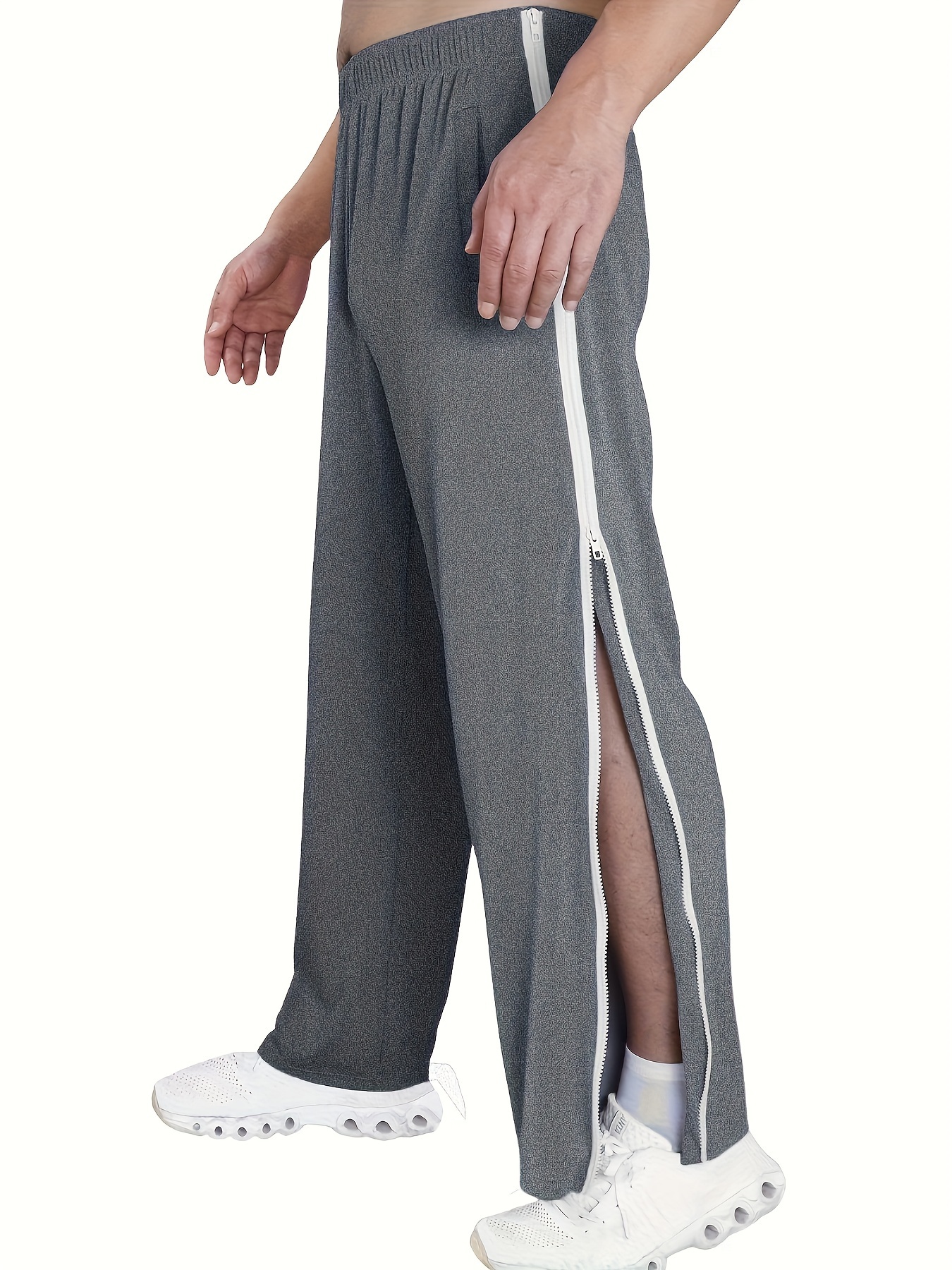  Male Sports Pants Loose Polyester Sweatpants Design Zipper  Jogging Winter Solid Color Casual Pants Sport Pants : Clothing, Shoes &  Jewelry