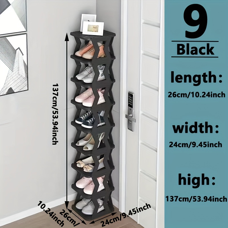 Shoe Rack,Vertical Shoe Rack,Entryway Wooden Shoes Racks, Modern Shoe Rack  Organizer, Space Saving Shoes Storage Dark brown