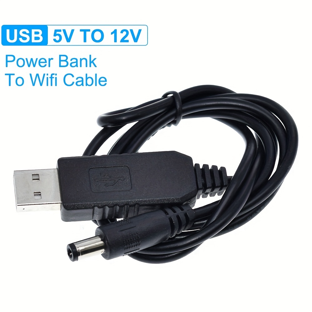 WiFi to Powerbank Cable Connector DC 5V to 12V USB Cable Boost Converter  Step-up Cord for Wifi Router Modem Fan Speaker