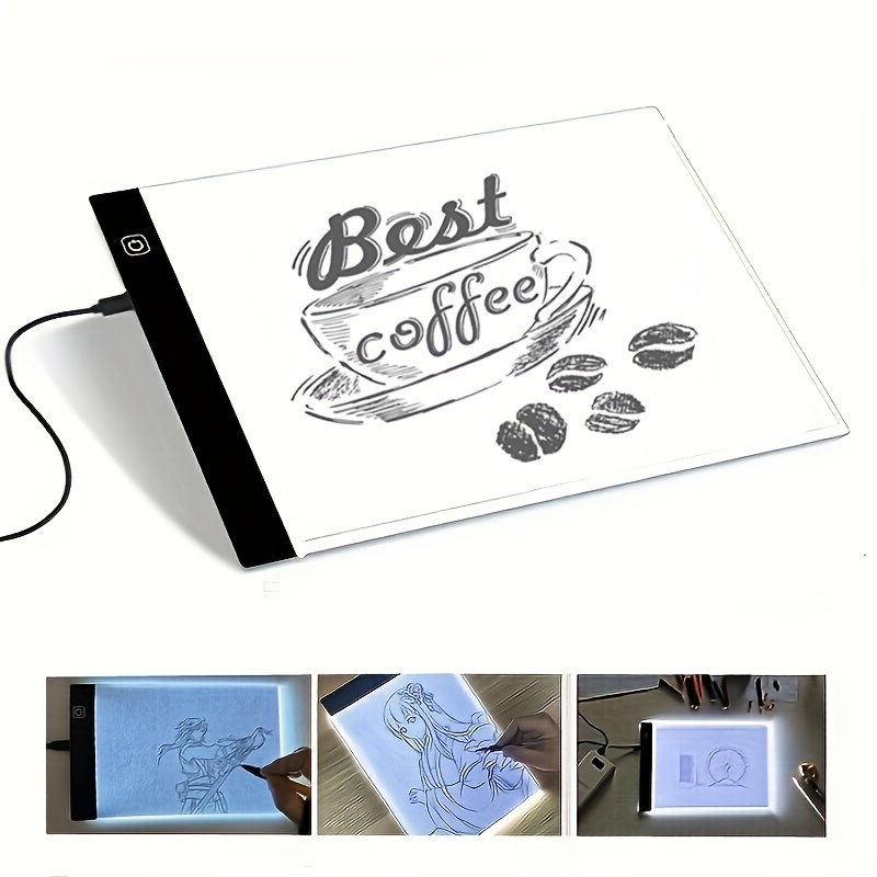 A5 Led Light Table-Light Pad for Tracing with Brightness Adjustable for  Artists，Drawing Table with USB Charge Cable Light Board for Drawing