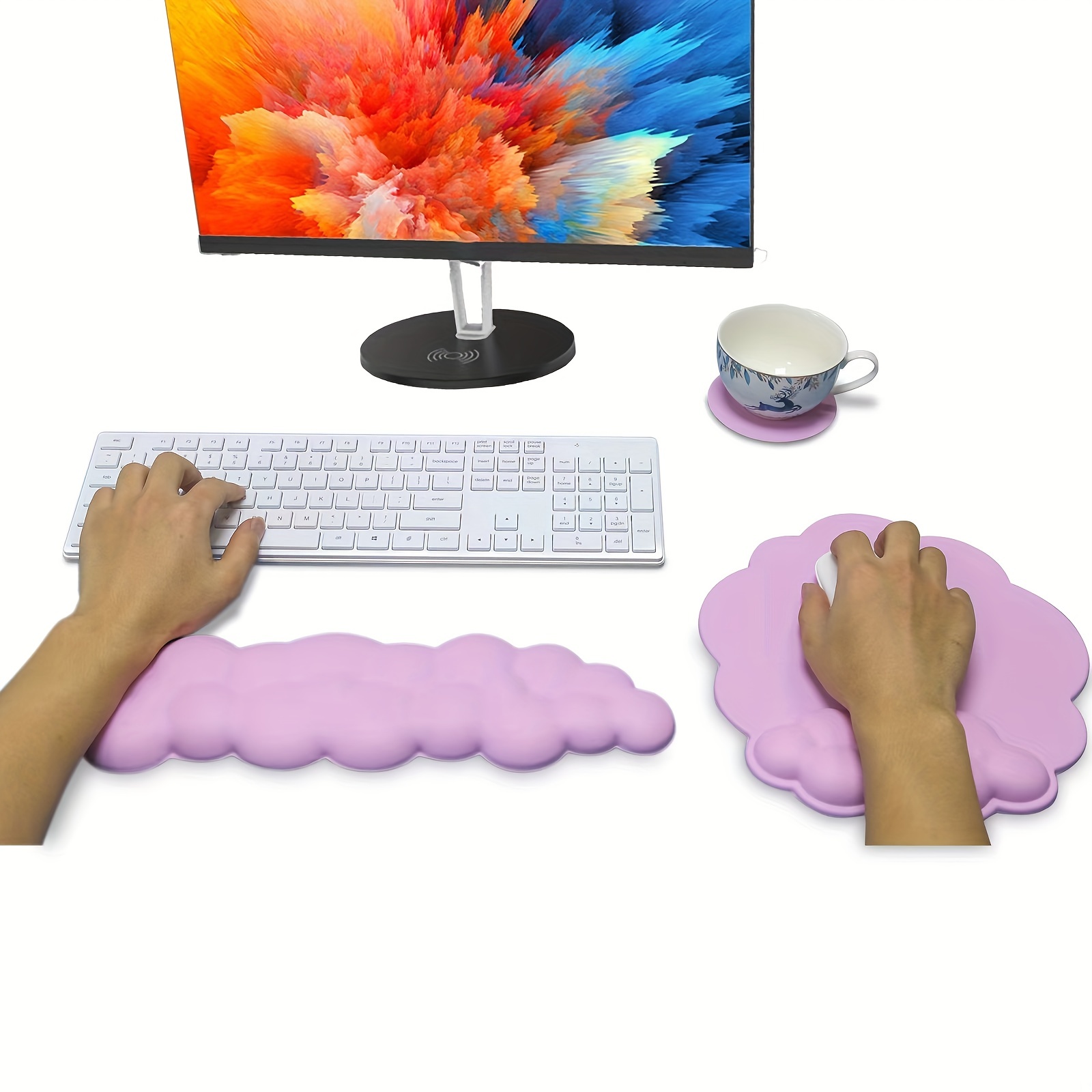 Tapis souris nuage coloré, repose-poignet, en Silicone, confortable pour  frappe et les jeux - AliExpress