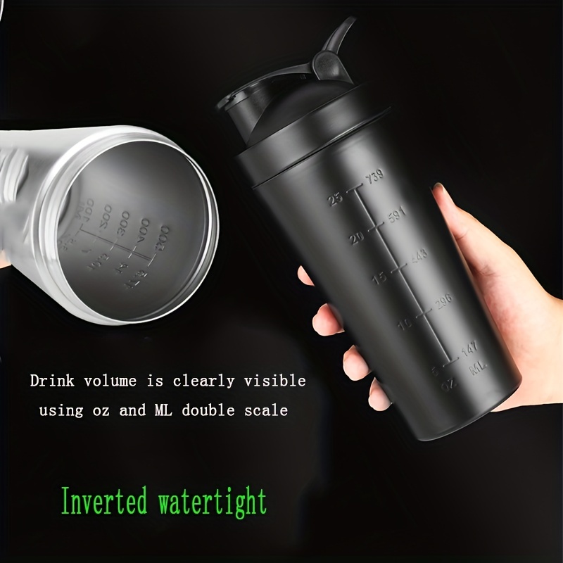 Stainless Steel Protein Shaker Bottle With Shaker Ball - Temu