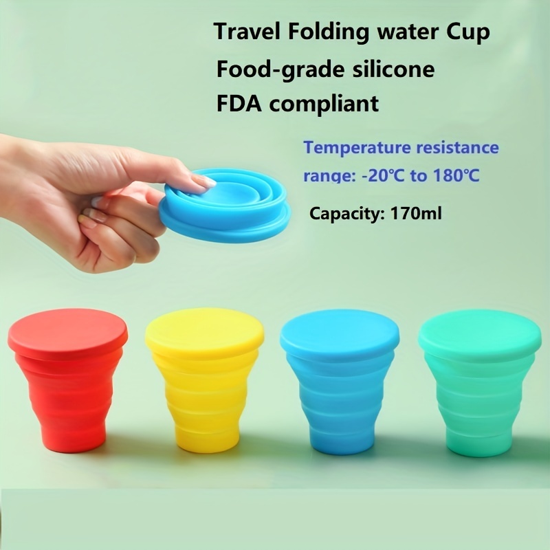 1pc Faltbare Wiederverwendbare Tragbare Auslaufsichere Wasserflasche,  BPA-freier Silikon-Faltwasserkocher für Fitnessstudio, Reisen, Camping und