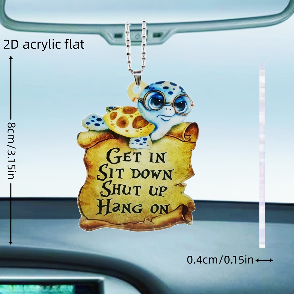 

1pc Creative Animal Series Vintage Little Turtle Acrylic Car Rearview Mirror Pendant, Backpack, Home Hanging Decorations Commemorative Decorations