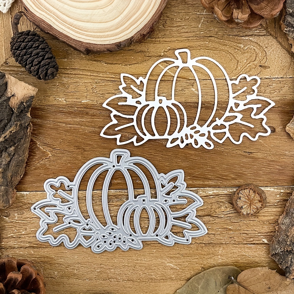 

Fall Pumpkins And Leaves Thanksgiving Metal Cutting Dies Diy Scrapbooking Album Greeting Cards Home Decoration Holiday Blessing Handle Hand Made