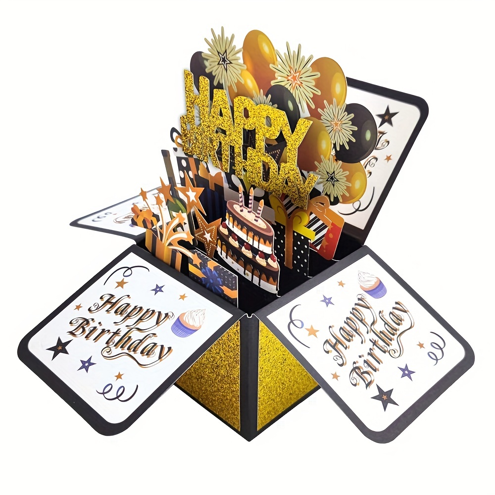 Carte 3d Joyeux Anniversaire 1 Pièce, Carte De Vœux D'anniversaire Pop-up  Pour Filles Et Garçons, Carte Cadeau Créative Pour Anniversaire Pour Elle  Ou Lui, Mode en ligne
