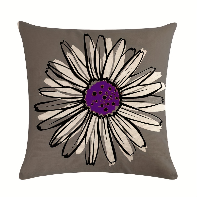 Daisy Pattern Purple Throw Pillow Covers For Living Room, Bedroom, Sofa,  Chair, And Office - - No Pillow Insert Included - Temu